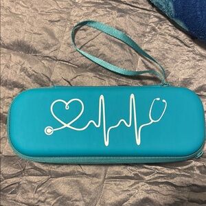 Teal Stethoscope Heartbeat Case